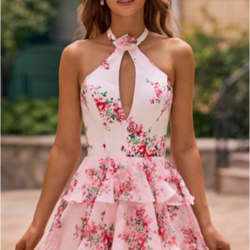 Floral Halter Neck Dress